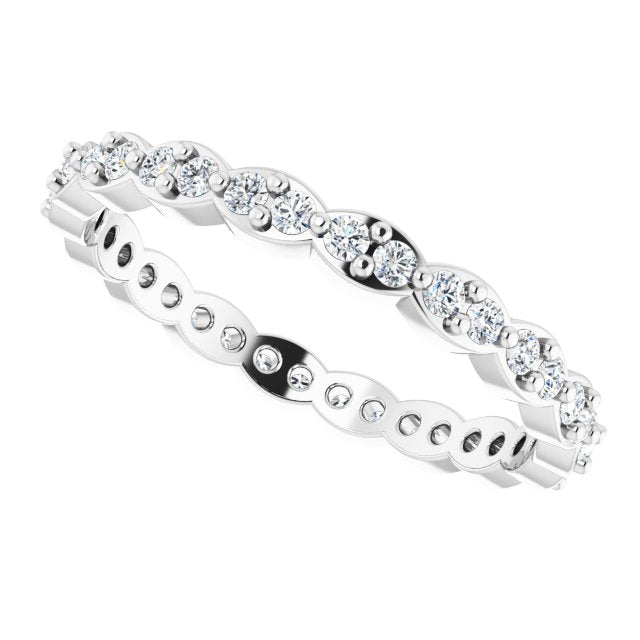 0.54 ct. Round Diamond Stackable Eternity Band-VIRABYANI